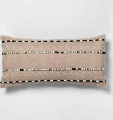  Black And Natural Lumbar Throw Pillow - Opalhouse Set of 2 Brand New  - Image 1 of 3