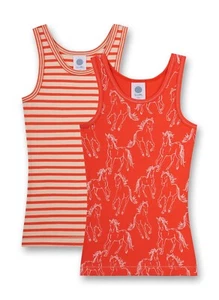 Double Horse Pack Linen, Red Allover + Striped V.V.Sanetta Size 128 - Picture 1 of 3