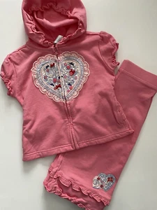 Gymboree Love Is In The Air Heart Hoodie & Gaucho Pants Pink Girl's Size 5 NWT - Picture 1 of 3