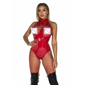 Body ultra sexy et brillant pour femme Body effet Latex érotique transparent PVC - Bild 1 von 12