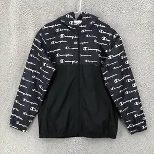 Champion Full Zip Windbreaker Jacke Damen Gr. XL All Over Print Schwarz 10204 - Bild 1 von 9