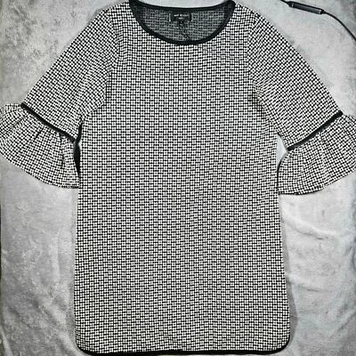 Nuevo con etiquetas Vestido Max Studio Negro Blanco Midi Línea A Grande Foto 1 de 4