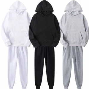 New Tracksuit for Men Basic Pullover Hoodie & Jogging Bottoms for Gym and Sports - Picture 1 of 18