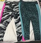3XL LuLaRoe  FEARLESS CROP Fitness Leggings Pink w/ Black Gray Turquoise/bl