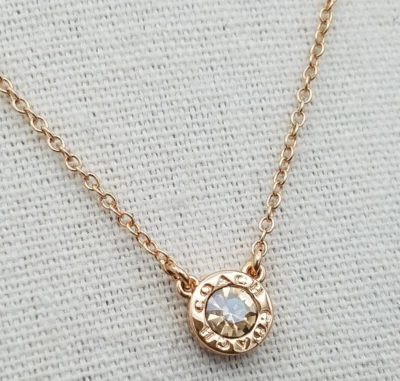 蔻驰玫瑰金圆形水晶项链 16 - 18 英寸 — 第 1/4 张图片
