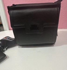 NWT Steve Madden DENIM BMEZZA Crossbody Bag W/Coin Purse & Logo Strap BLACK - Picture 1 of 7