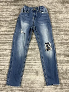 Vigoss Jeans Girls 10 Blue The Austin Ankle Skinny Raw Hem Destroyed Casual - Picture 1 of 12