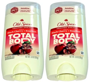 Old Spice Total Body Black Cherry + Bourbon Scented Stick Deodorant, 3oz - 2Pack - Picture 1 of 2
