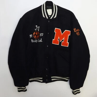 Chaqueta Letterman De Colección Milton Junior Fútbol Universitario Lana Talla 44 1987 Años 80 Foto 1 de 3