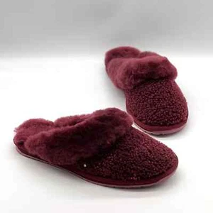 EMU AUSTRALIA X TNA Jolie Teddy Slipper Womens 10 Claret Bordeau Shearling NEW - Picture 1 of 14