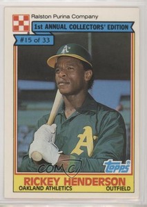 1984 Topps Ralston Purina Rickey Henderson #15 HOF