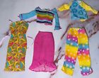 Barbie Fashion Pack Lot Groovy Dress Floral And Rainbow/Color Skirt More Clothes