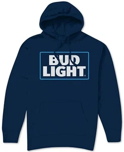 Bud Light Hoodie Blue Navy By Hybrid Cotton/Polyester Sweatshirt M Medium NEW - Picture 1 of 1