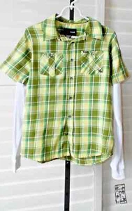 Hurleys Macaw Plaid Two Shirt Shirt Size L NWT - Picture 1 of 2