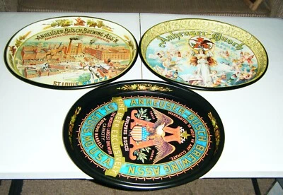 3 Bud Beer Trays - Anheuser-Busch Brewing Ass’n Beer Serving Trays Budweiser - Image 1 of 4