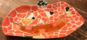 Crescent Enterprises Co. Ltd Halloween Ceramic Mosaic Dish Pumpkin - Picture 1 of 5