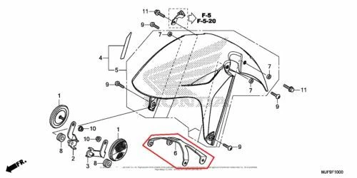 NEW OEM HONDA CTX700 CTX 700 FRONT FENDER BRACKET STAY BRACE Foto 1 de 1