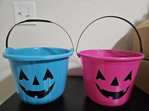 Halloween Trick or Treat Candy Buckets 2pk Blue & Pink - Picture 1 of 2