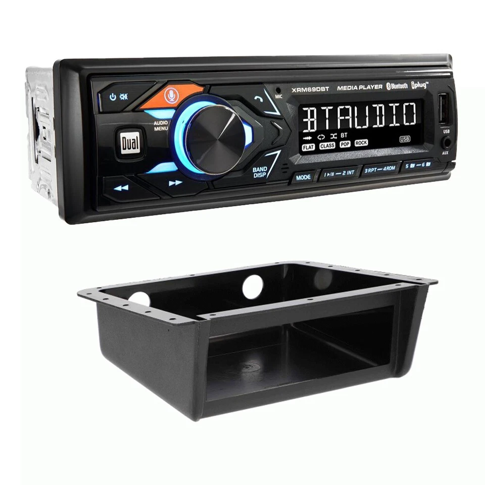 DUAL XRM69DBT Digital Media Radio USB Receiver & Universal Under-Dash Housing - Image 1 of 3