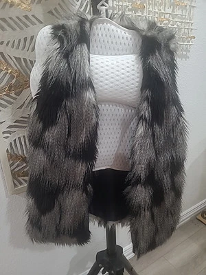 Chaleco Decee negro gris imitación piel forro XS Foto 1 de 4