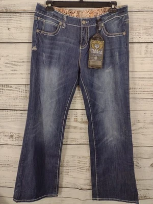 Pantalones de mezclilla para mujer Adiktd 14 azul pierna ancha tiro medio retro Y2k Foto 1 de 4