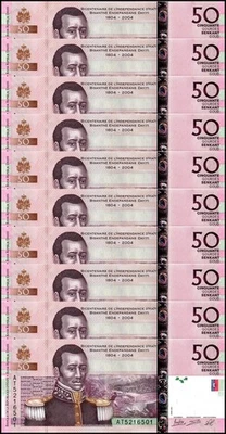 Haití 50 Gourdes, 2023, P-274h, UNC Conmemorativo X 10 PCS Foto 1 de 2