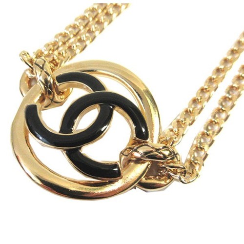 Collana CHANEL 2022 Collezione Primavera Estate Marca Cc Girocollo Oro Nero Coco Ab8