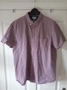 Next 100% Cotton Red/White/Blue Check Short Sleeve Laundered Shirt Size 3XL - Picture 1 of 5