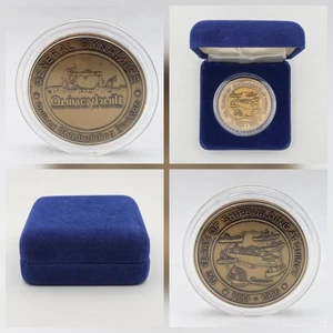 Quincybuilt General Dynamics Brass Medal Coin 102 Years of Shipbuilding @ Quincy - Picture 1 of 16