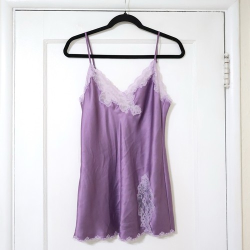 UNDERCOVER Abito slip vintage Victoria's Secret lavanda pizzo raso lingerie S y2k sexy