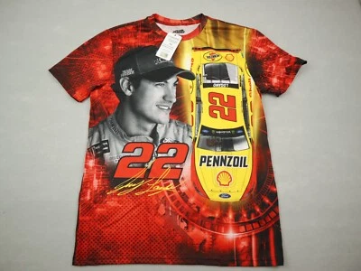Camisa Joey Logano Hombres Mediana NASCAR Team Penske Estampado Completo AOP #22 Pennzoil Foto 1 de 4