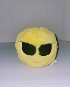 Emoji Yellow Soft Piggy Coin Bank Fluffy Cool Sunglasses Plush Round - Picture 1 of 7
