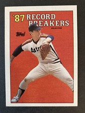 1988  TOPPS #6 '87 RECORD BREAKERS NOLAN RYAN ERROR White Line by Hand RARE!