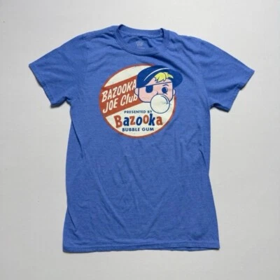 Camiseta Oficial Pop Bazooka Joe Bubblegum Clásica Logo Azul Talla Pequeña Foto 1 de 4