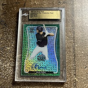 2020 LEAF METAL DRAFT X ROOKIE GREEN MOJO DREW ROMO RC Auto 1/1 Production Proof