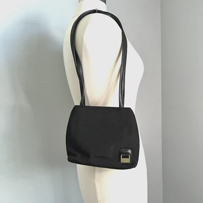 CRAZY HORSE A Liz Claiborne Co Cartera Negra Bolsillo Bolso de Hombro Cierre a Presión Foto 1 de 4