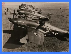 WW2 Foto b/n raffigurante caccia tedeschi He 113 pronti per il volo - Imagen 1 de 2