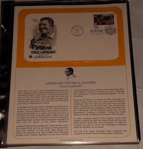 US Stamp PCS Panel FDC 1997 LEGENDARY FOOTBALL COACHES - Vince Lombardi Canton - Picture 1 of 2