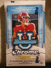 2022 Bowman CHROME University Football Factory Sealed Hobby Box New 2 AUTOS