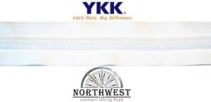 Genuine YKK Nylon Coil Zipper Tape # 10 - 5 yards White. NW6840
