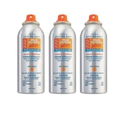 3x Avon Skin So Soft Bug Guard Plus Picaridin Aerosol Spray Repellent