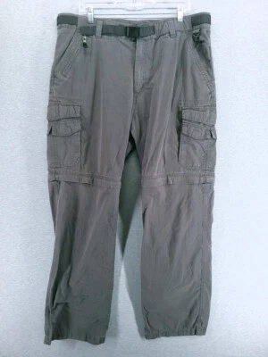 Pantalones convertibles BC Clothing para hombre XL 34L verde carga cinturón cremallera exterior Foto 1 de 4