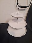 3-Tier Tea Service Cupcake/Cake Stand White Porcelain Round Plates for Party
