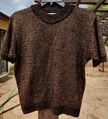 Norton McNaughton нарядный черный и медный отлива насмешливый водолазка S/S свитер M - Изображение 1 из 4