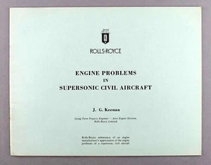 ROLLS-ROYCE ENGINE PROBLEMS IN SUPERSONIC CIVIL AIRCRAFT BROCHURE 1961 CONCORDE - Picture 1 of 5