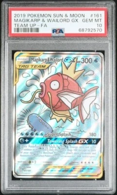 Pokemon Sun & Moon Tag Team Magikarp & Wailord GX 161/181 PSA 10 GEM MINT - Image 1 of 2