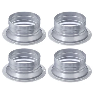 4pcs Duct Connector Flange 4" Pipe Exhaust Metal Inlet Outlet Fitting Duct Plate - Picture 1 of 7