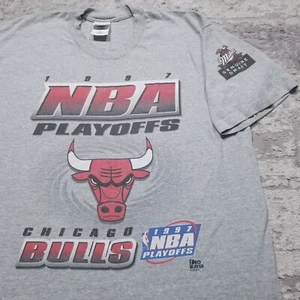 Vintage Chicago Bulls T-Shirt Mens XL 1997 NBA Playoffs Single Stitch Champions - Picture 1 of 10