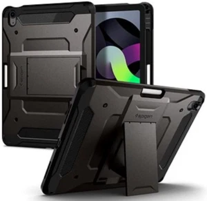 Spigen Tough Armor Pro Gunmetal Case iPad Air 11"/10.9" 2020-25 Kickstand Cover - Afbeelding 1 van 4