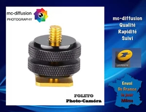 1 Adaptateur 1/4" Double Vis Et Fixation Griffe Flash - Imagen 1 de 6